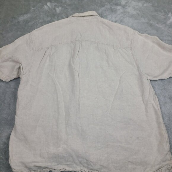 Tommy Bahama Shirt Mens X-Large Beige  Linen Button Up Short Sleeve Beach - Picture 8 of 8